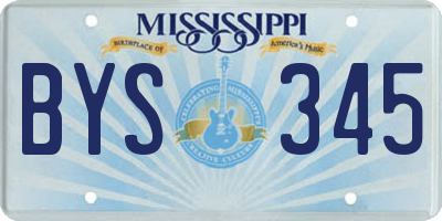 MS license plate BYS345