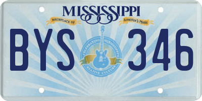 MS license plate BYS346