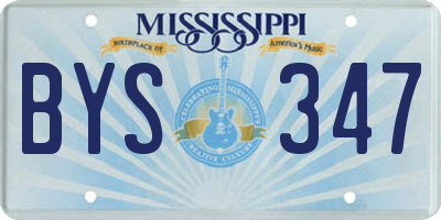 MS license plate BYS347