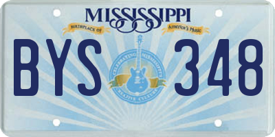 MS license plate BYS348