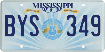 MS license plate BYS349