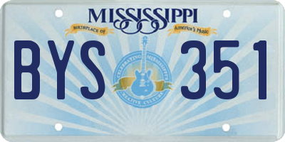 MS license plate BYS351