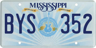 MS license plate BYS352