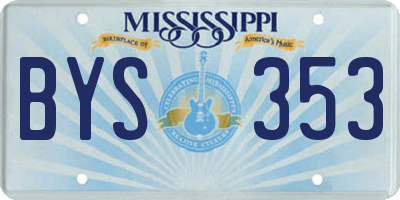 MS license plate BYS353