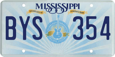 MS license plate BYS354
