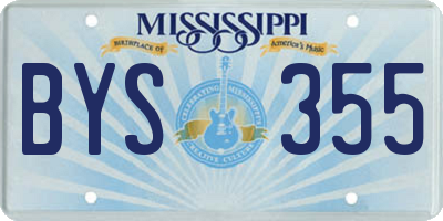 MS license plate BYS355