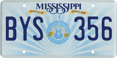 MS license plate BYS356