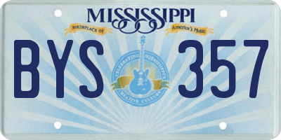 MS license plate BYS357