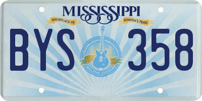 MS license plate BYS358