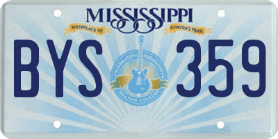 MS license plate BYS359