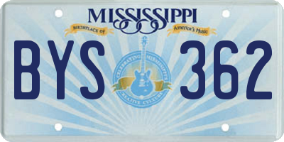 MS license plate BYS362
