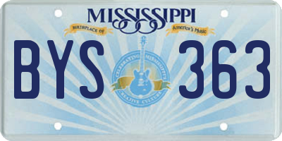 MS license plate BYS363