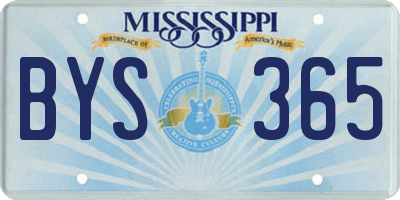 MS license plate BYS365