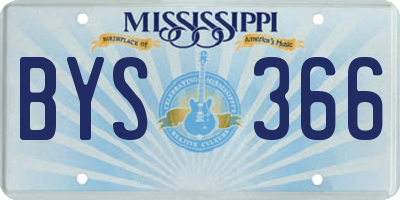MS license plate BYS366