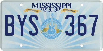 MS license plate BYS367