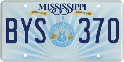 MS license plate BYS370