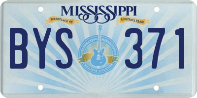 MS license plate BYS371