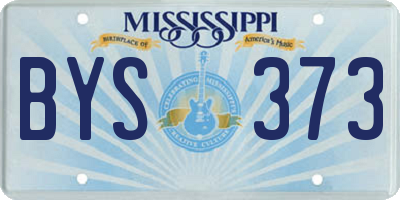 MS license plate BYS373