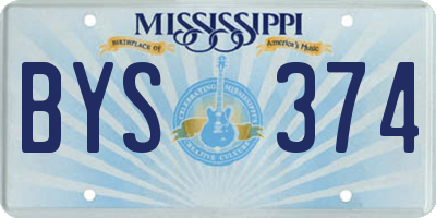 MS license plate BYS374