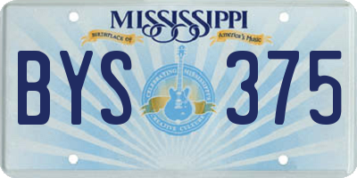 MS license plate BYS375