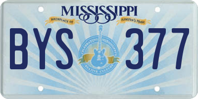 MS license plate BYS377