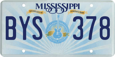 MS license plate BYS378