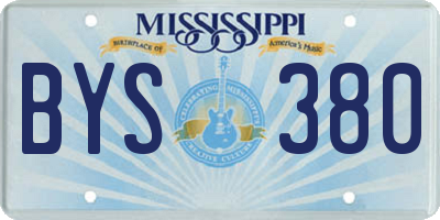 MS license plate BYS380