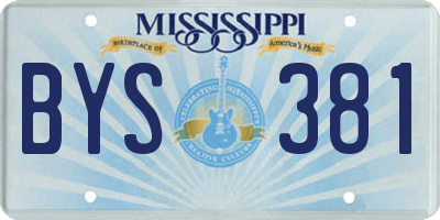 MS license plate BYS381