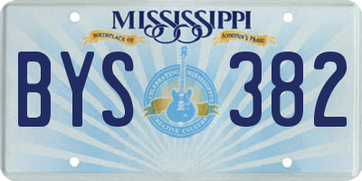 MS license plate BYS382