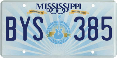 MS license plate BYS385