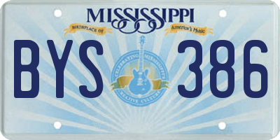 MS license plate BYS386