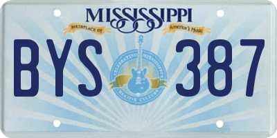 MS license plate BYS387