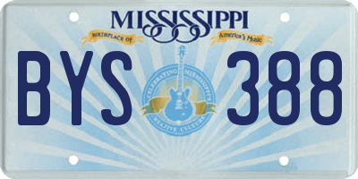 MS license plate BYS388
