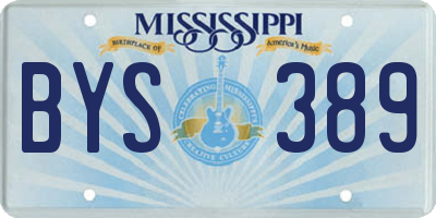 MS license plate BYS389