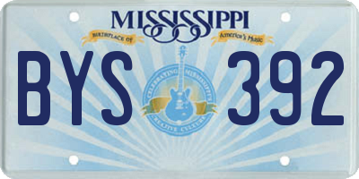 MS license plate BYS392