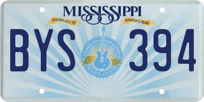 MS license plate BYS394