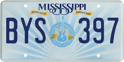 MS license plate BYS397