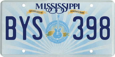 MS license plate BYS398