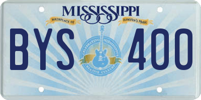 MS license plate BYS400