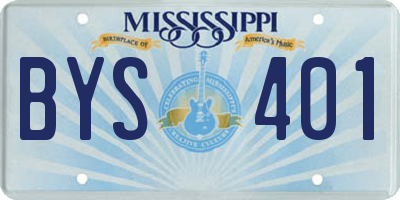 MS license plate BYS401