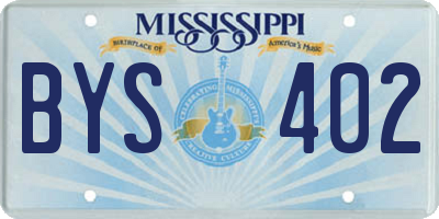 MS license plate BYS402