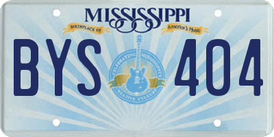 MS license plate BYS404