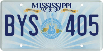 MS license plate BYS405
