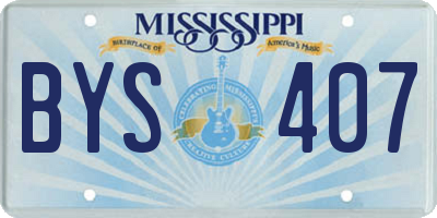 MS license plate BYS407