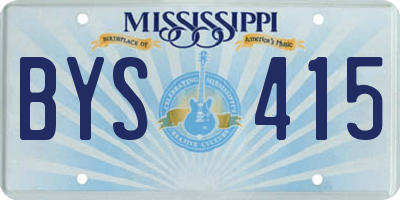 MS license plate BYS415