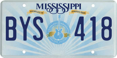 MS license plate BYS418