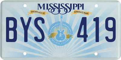 MS license plate BYS419