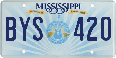 MS license plate BYS420