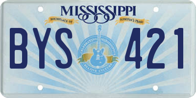 MS license plate BYS421