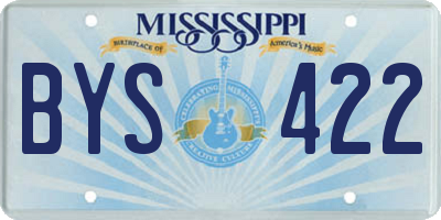 MS license plate BYS422